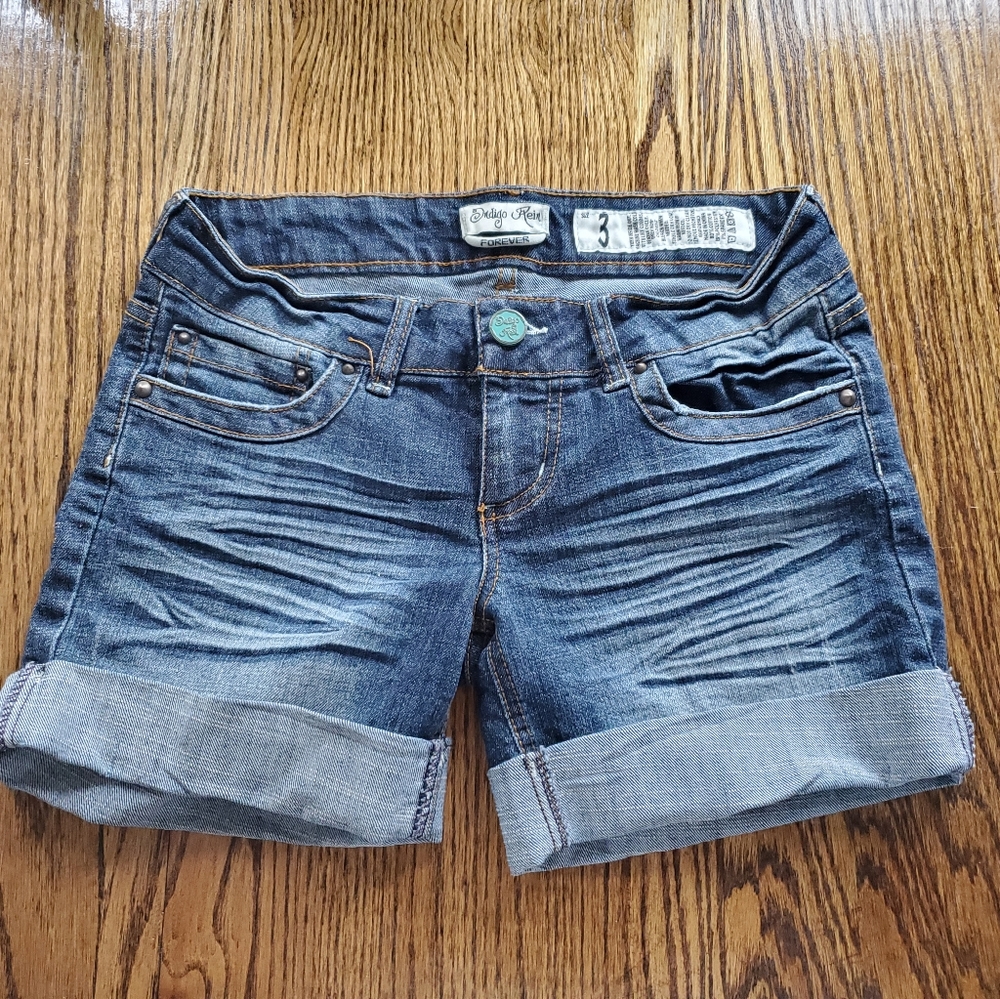 Rolled Hem Denim Shorts